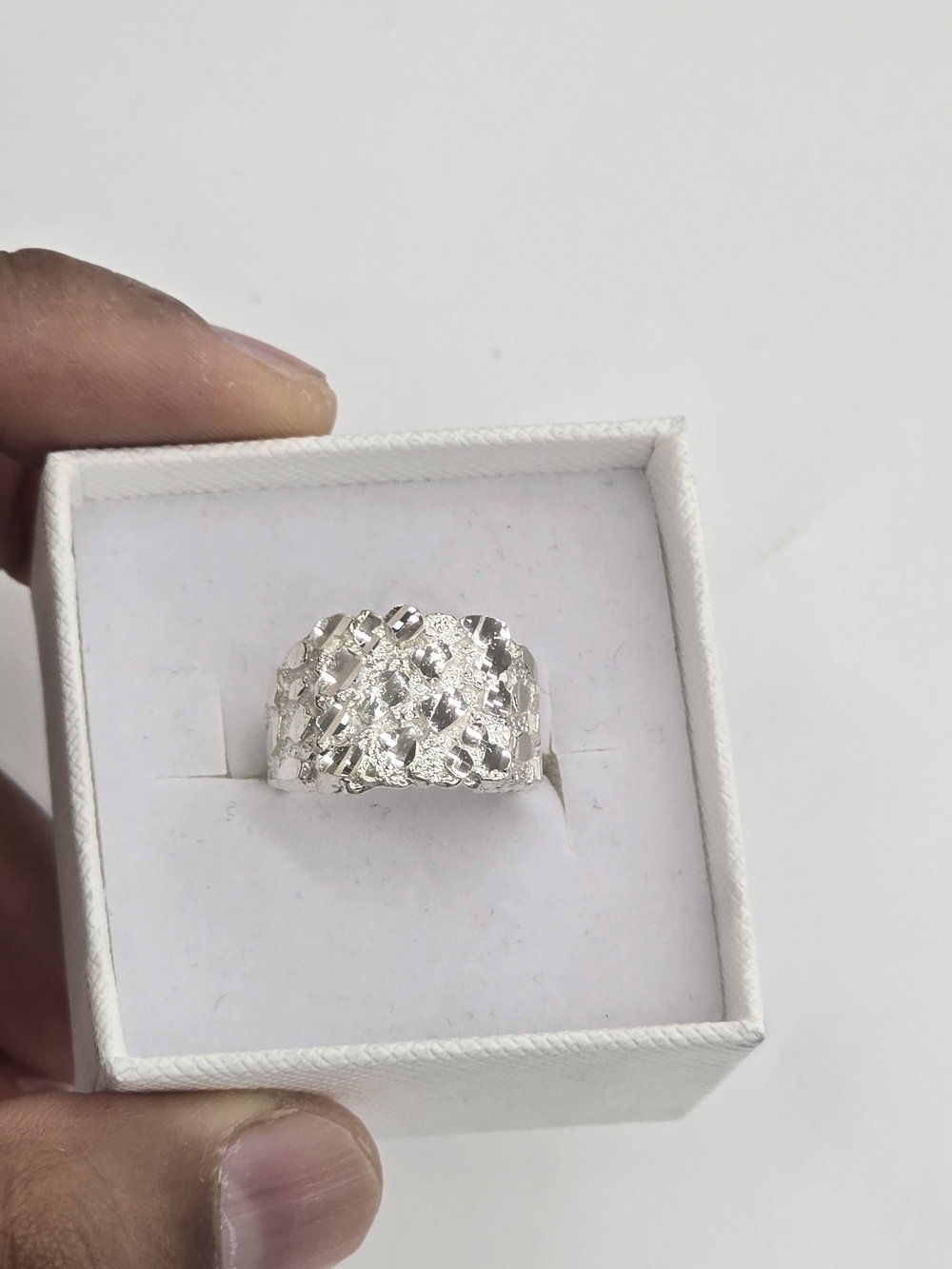 925 Sterling Silver Nugget Ring For Men
